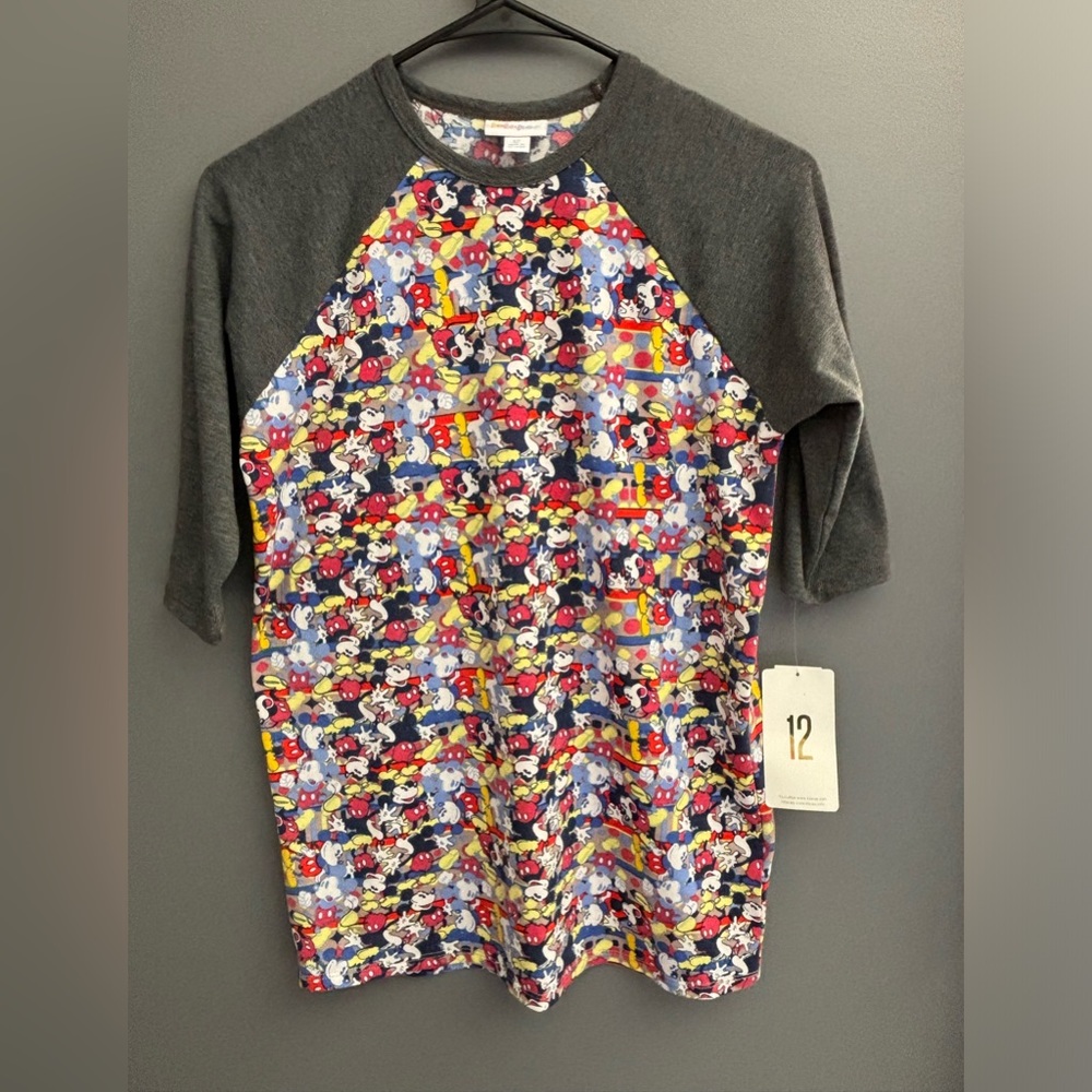 New with Tags LuLaRoe Mickey Mouse Sloan Tee Size 12
